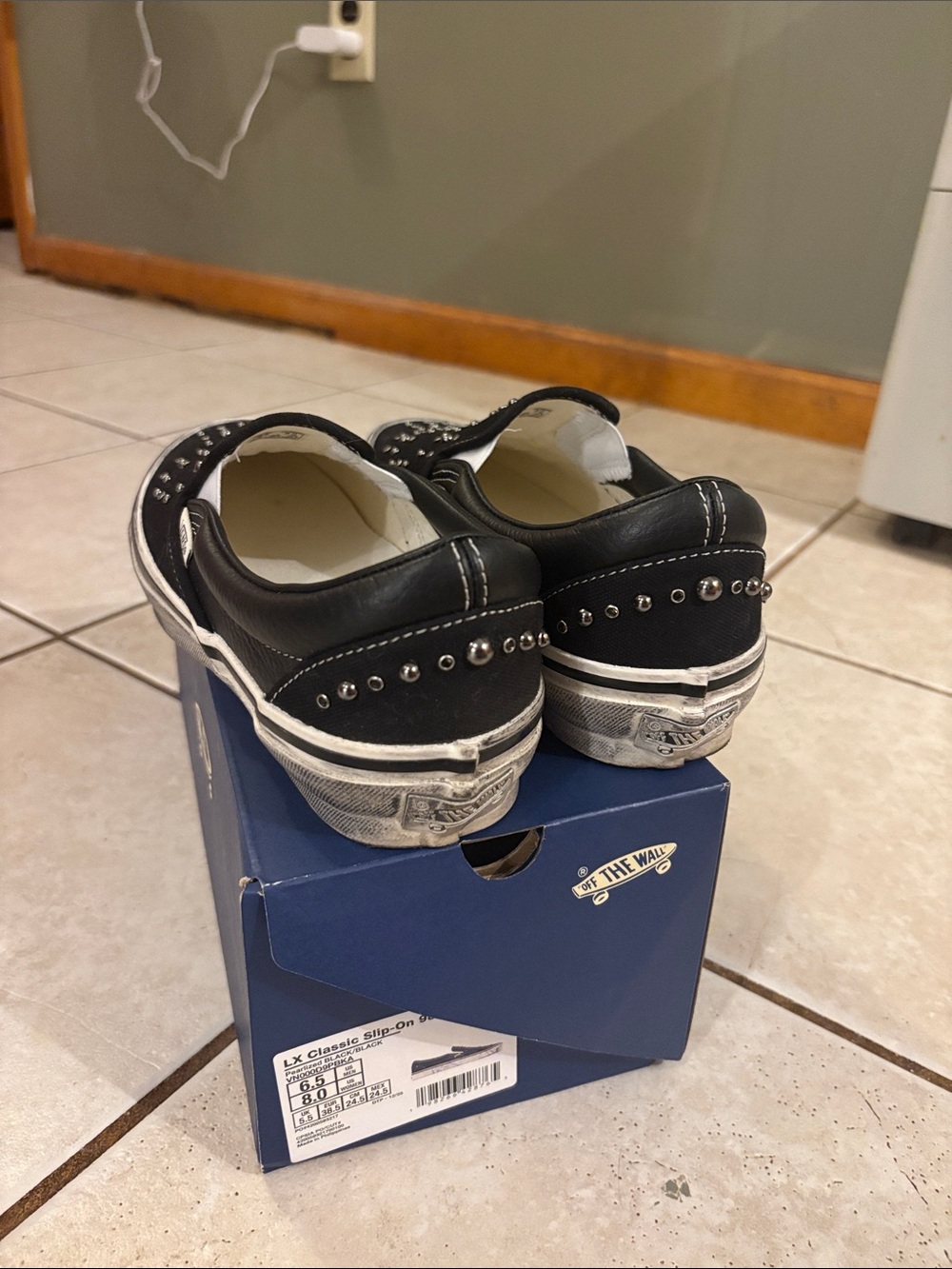 Vans Black Studded Slip-On Shoes - Picture 3 of 4